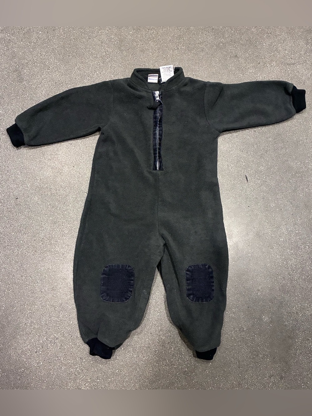 Vintage McKids 24 Months Black Fleece One Piece Romper‎ Coverall 90s Toddler